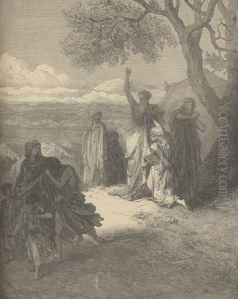 Noah Cursing Ham Oil Painting by Gustave Dore