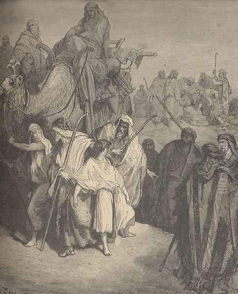 Joseph Sold Into Egypt Oil Painting by Gustave Dore