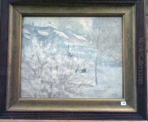 Paysage Enneige Oil Painting by Joseph Mittey