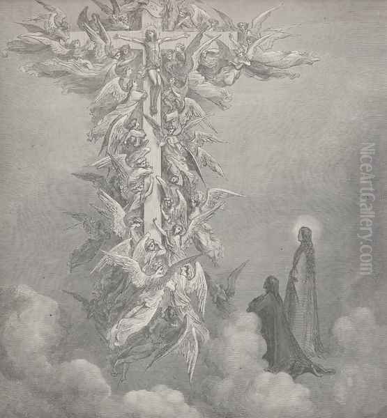 Christ Beam'd on that cross (Canto XIV., lines 103-104) Oil Painting by Gustave Dore