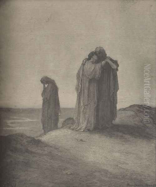 Naomi And Her Daughters-In-Law Oil Painting by Gustave Dore