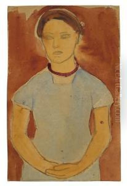 Studie Zum Bildnis ,lee Hoetger Vorblumengrund' Oil Painting by Paula Modersohn-Becker