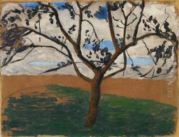 Apfelbaum Vor Hellem Himmel Oil Painting by Paula Modersohn-Becker