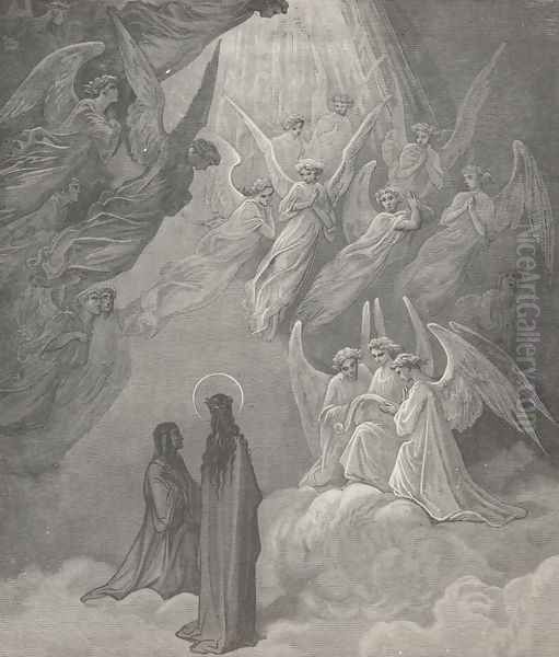 How lustrous was thy semblance in those sparkles, (Canto XX., line 15) Oil Painting by Gustave Dore