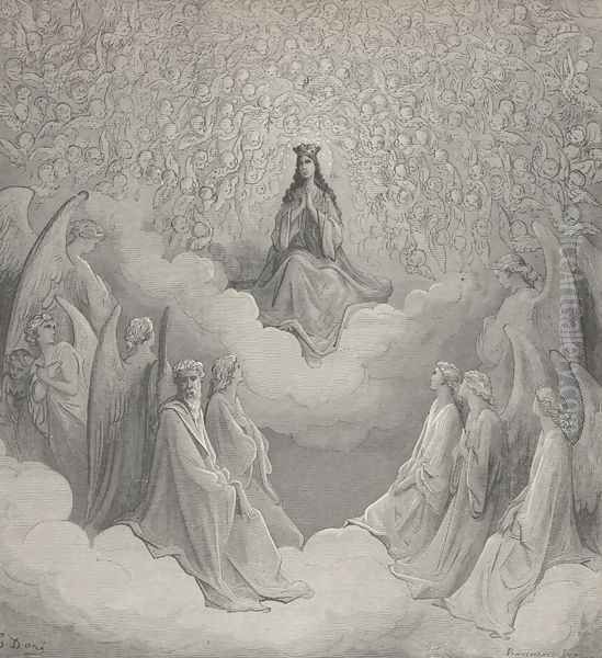 O Lady! thou in whom my hopes have rest! (Canto XXXI., line 76) Oil Painting by Gustave Dore