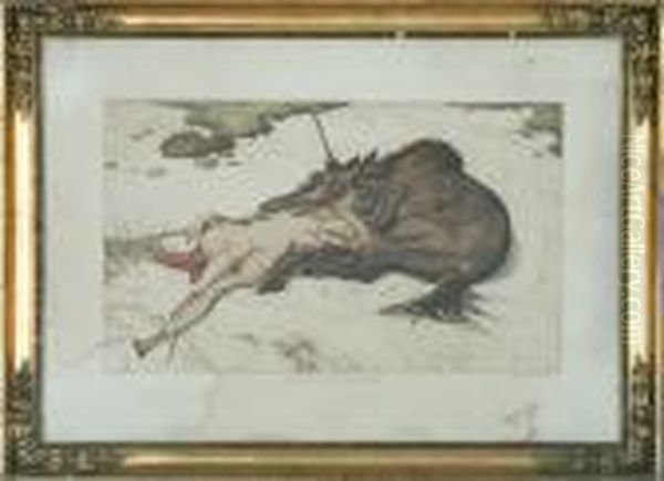 Apres La Chasse Oil Painting by Louis Moe