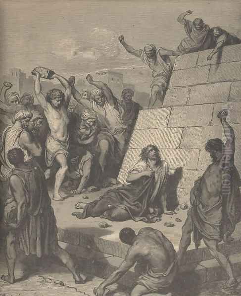 The Martyrdom Of St. Stephen Oil Painting by Gustave Dore