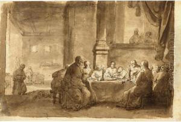 The Last Supper Oil Painting by Claes Cornelisz Moeyaert