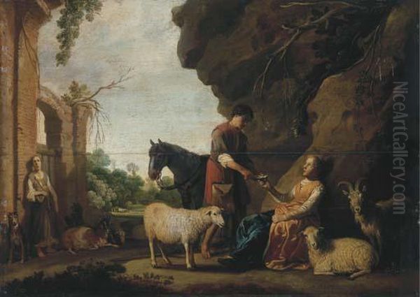 Granida And Daifilo Oil Painting by Claes Cornelisz Moeyaert