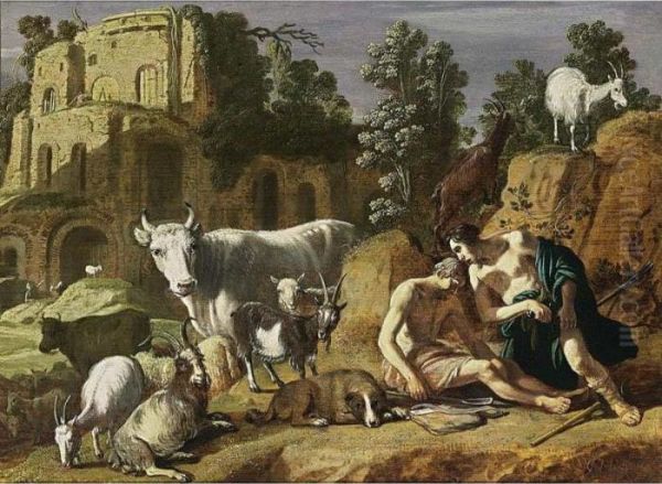 Mercury And Argus Oil Painting by Claes Cornelisz Moeyaert