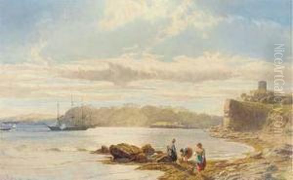 Mount Edgecombe From Mount Batten Oil Painting by John Mogford