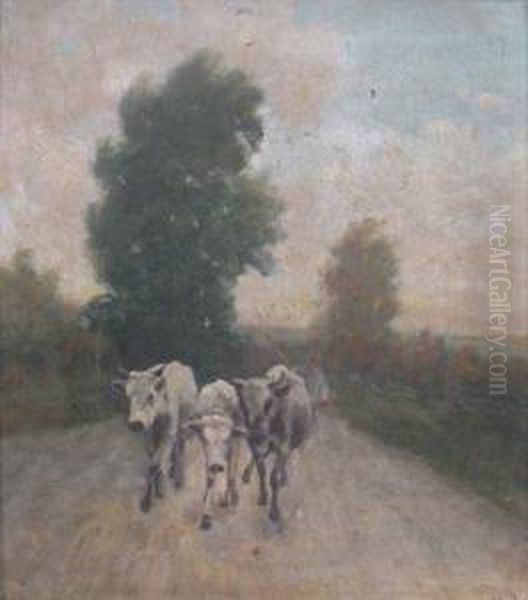 Return From The Pasture Oil Painting by Nicolae Petrescu Mogos