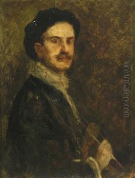 Selfportrait Oil Painting by Nicolae Petrescu Mogos