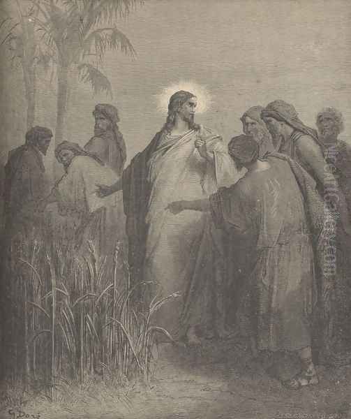 The Disciples Plucking Corn On The Sabbath Oil Painting by Gustave Dore