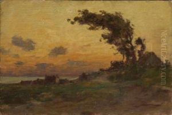 Paysage Au Soleil Couchant Oil Painting by Maurice Moisset