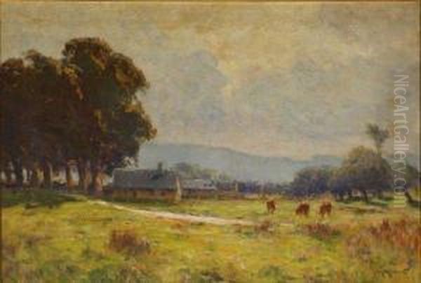 Vaches Dans Un Paysage Oil Painting by Maurice Moisset