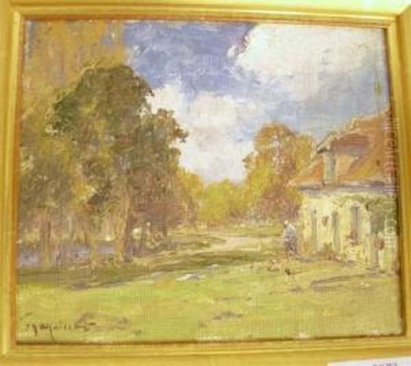 Paysage Avec Maison Oil Painting by Maurice Moisset