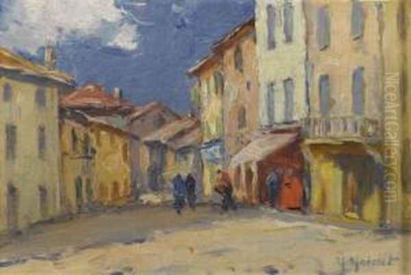 Place De Village Oil Painting by Maurice Moisset