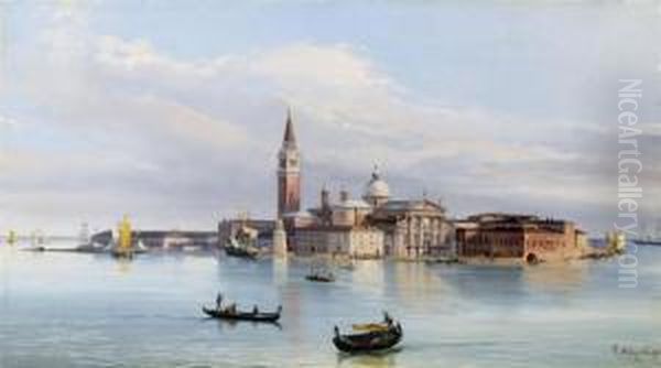 View Of Venice Oil Painting by Frederico Moja