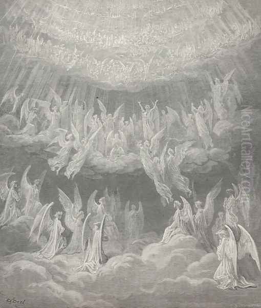 My spirit reel'd, so passing sweet the strain: (Canto XXVII., line 4) Oil Painting by Gustave Dore