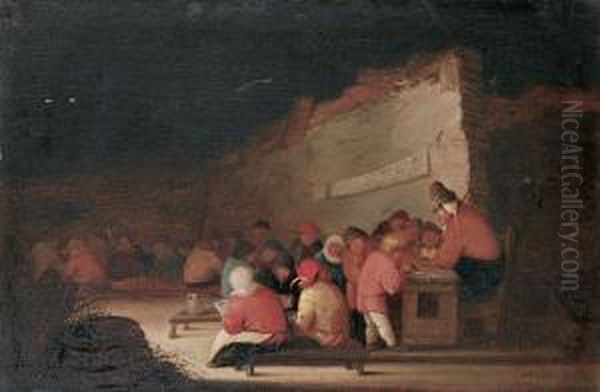 Dorfschule. Oil Painting by Bartholomeus Molenaer