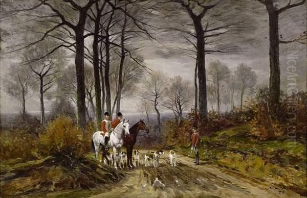 Chasse A Courre Oil Painting by Auguste Molin