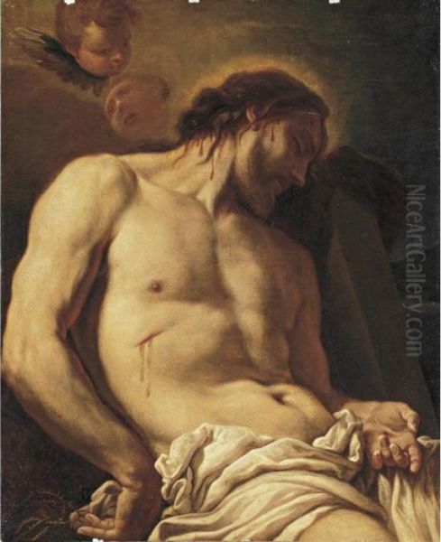 Christ Before The Tomb Oil Painting by Antonio Molinari