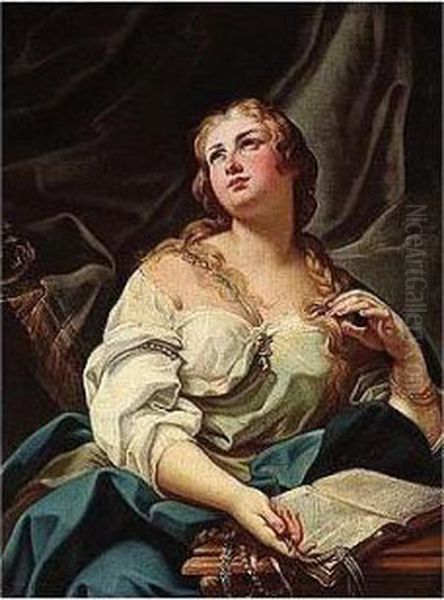 The Penitent Magdalene Oil Painting by Antonio Molinari