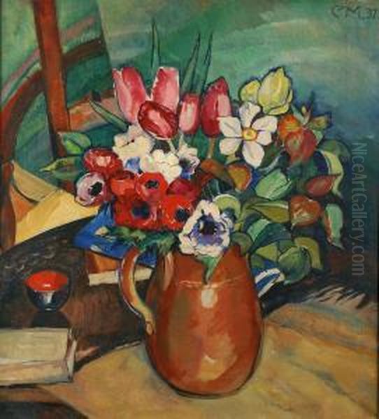 Bouquet De Fleurs Oil Painting by Carl Moll