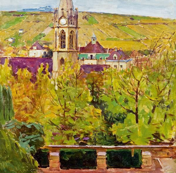 Kirche In Heiligenstadt Oil Painting by Carl Moll