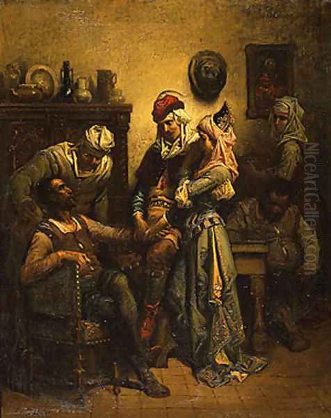 Don Quixote and Sancho Panza Entertained by Basil and Quiteria Oil Painting by Gustave Dore