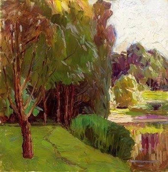 Praterlandschaft Oil Painting by Carl Moll