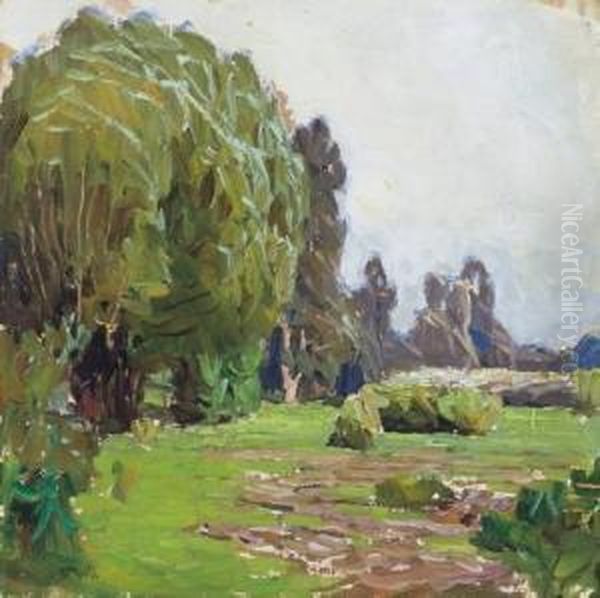 Forest Fringe Oil Painting by Carl Moll