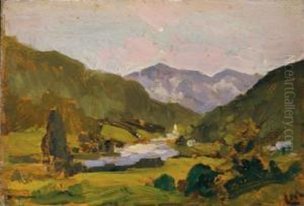 Blick Auf Den Otscher Bei Mariazell Oil Painting by Carl Moll