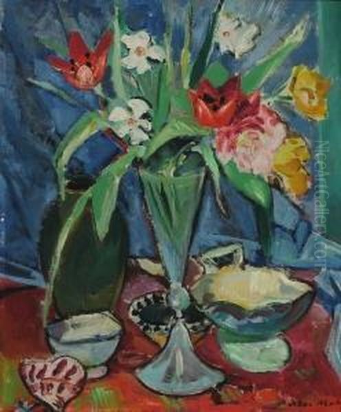 Blumenstilleben. Oil Painting by Oskar Moll