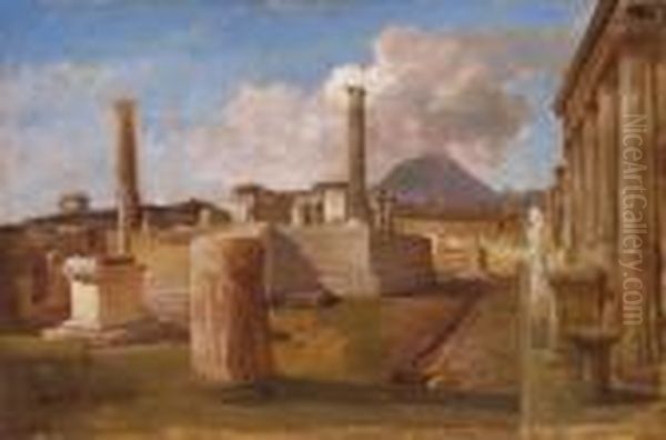 Pompei Oil Painting by Jozsef Molnar