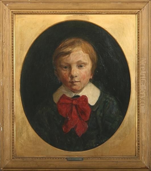 Portrait Of A Boy Oil Painting by Niels Pedersen Mols