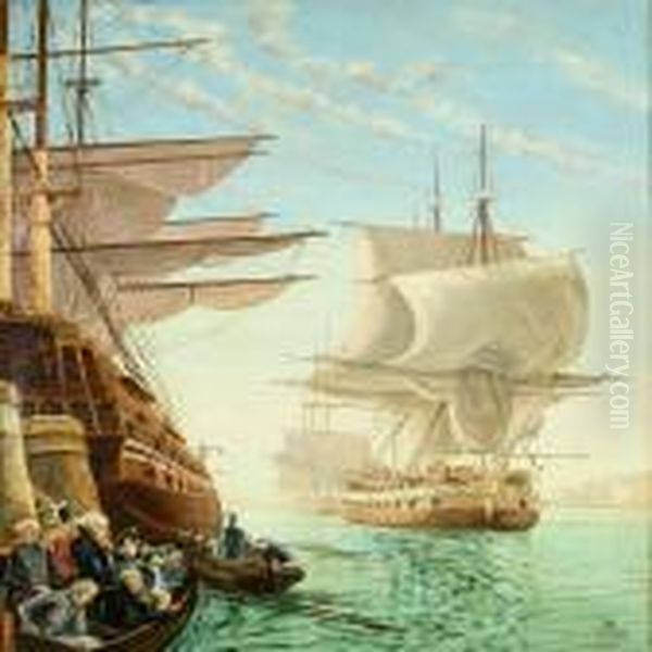 The Danish Navy Oil Painting by Christian Molsted