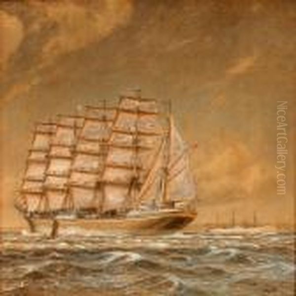 The Danish Training Ship Kobenhavn (copenhagen) Oil Painting by Christian Molsted