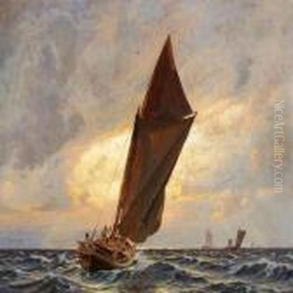 Morning Atmosphere In The Sound Oil Painting by Christian Molsted