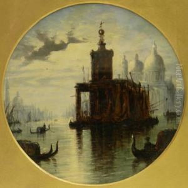 Moonlight Grand Canal Venice Oil Painting by Francis Maltino