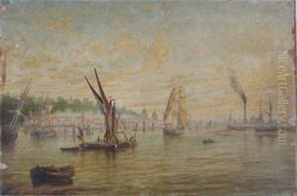 View Of The Thames At Greenwich Oil Painting by Francis Maltino