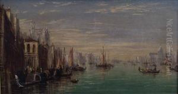 View Of The Grandcanal In Venice Oil Painting by Francis Maltino