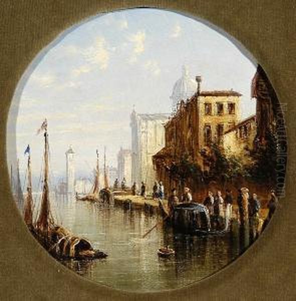 Venice Canal Scene Oil Painting by Francis Maltino