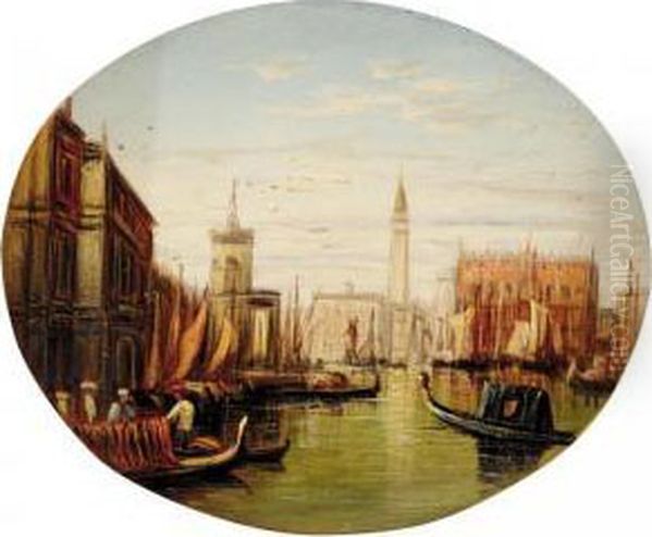 Views Of Venice; One Of Ancient Carthage Oil Painting by Francis Maltino