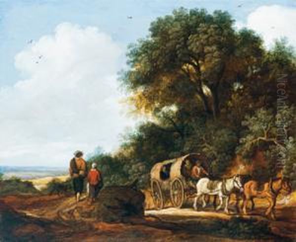 Viaggiatori Al Limitare Del Bosco Oil Painting by Pieter De Molijn