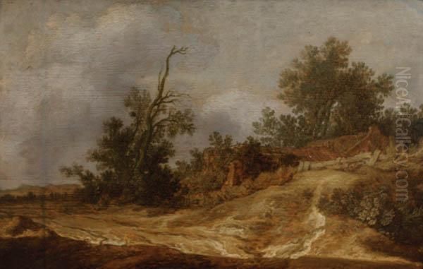 Landscape With A Sand Dune Oil Painting by Pieter De Molijn