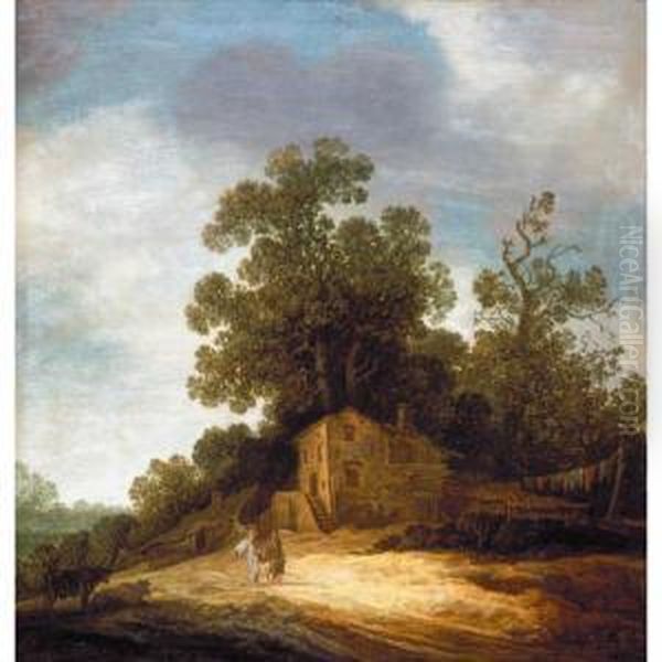 Pastoral Landscape With Tobias And The Angel Oil Painting by Pieter De Molijn