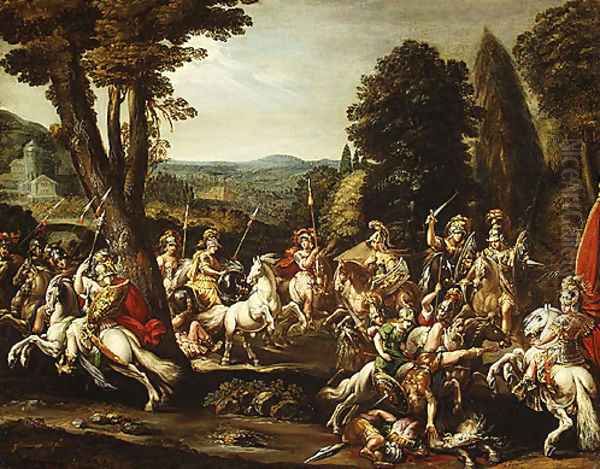 Triumph of the Amazons 1620s Oil Painting by Claude Deruet