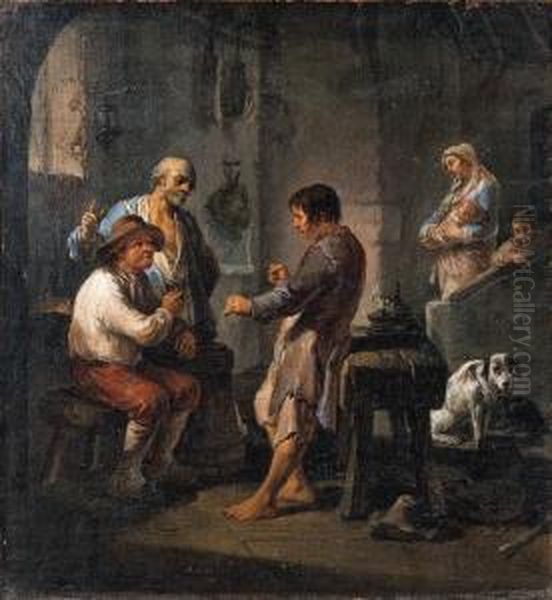 Il Gioco Della Morra Oil Painting by Paolo Monaldi